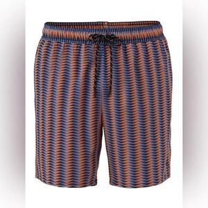 NWT - Reebok Printed Swim Trunks with Compression Liner, UPF 50+, 7" Inseam